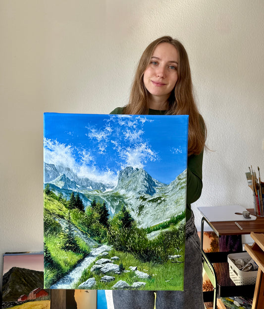 „Höllentalblick“ oil painting