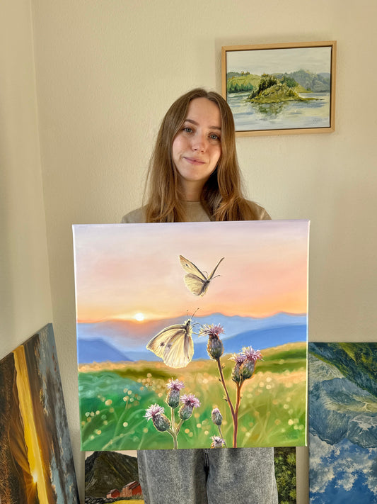 „Butterflies at Dawn“ oil painting
