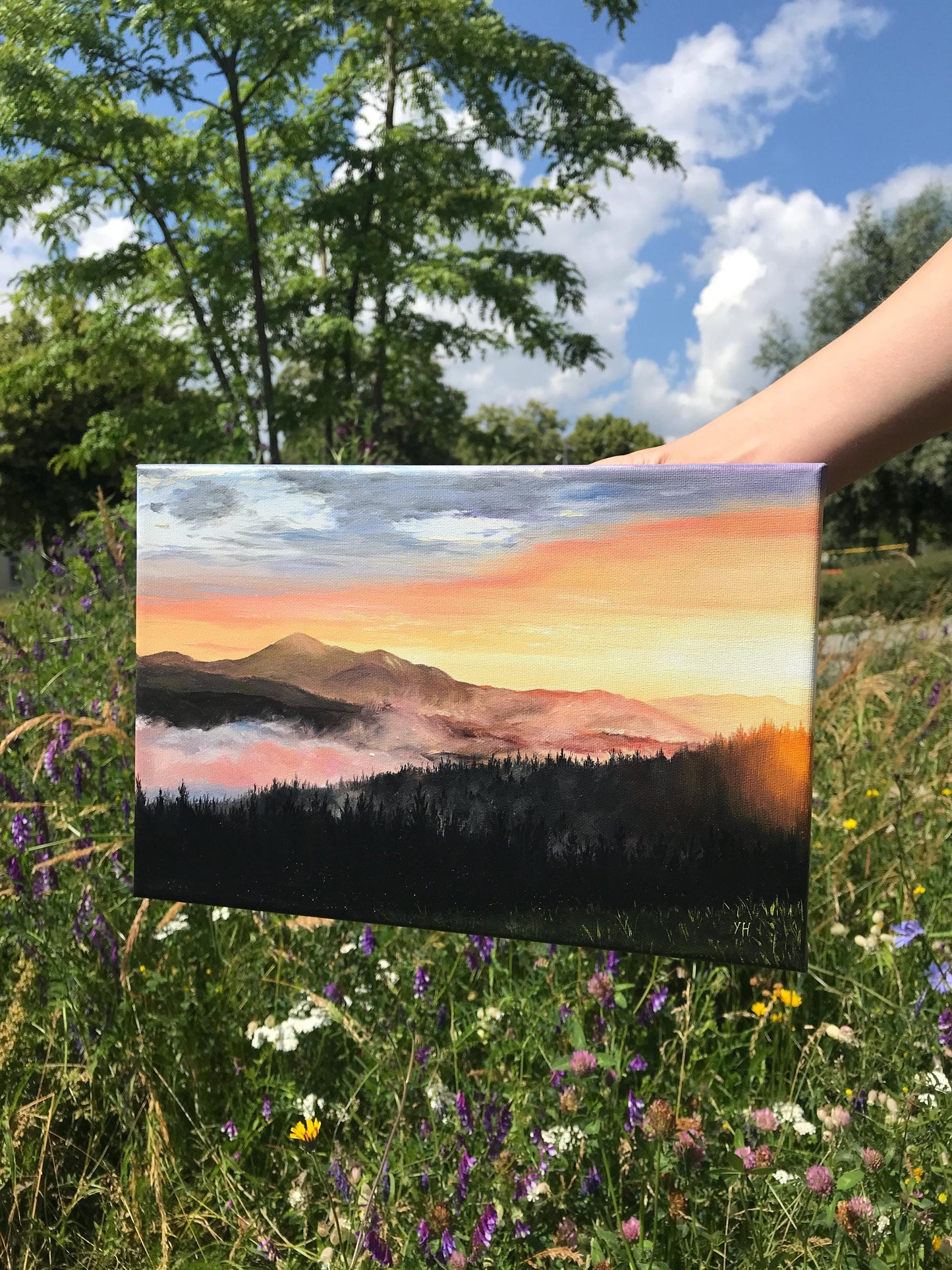 "Sunrise over the mountains"