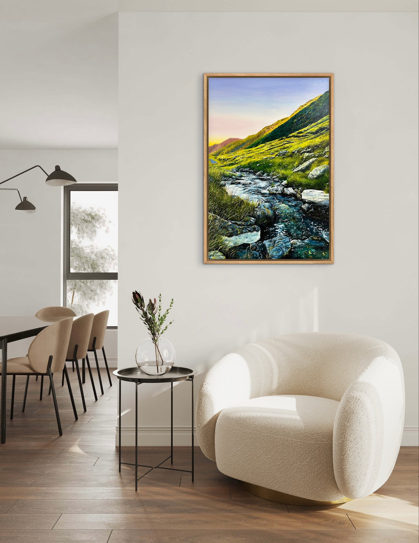 "River in Transfagarasan Mountains" oil painting