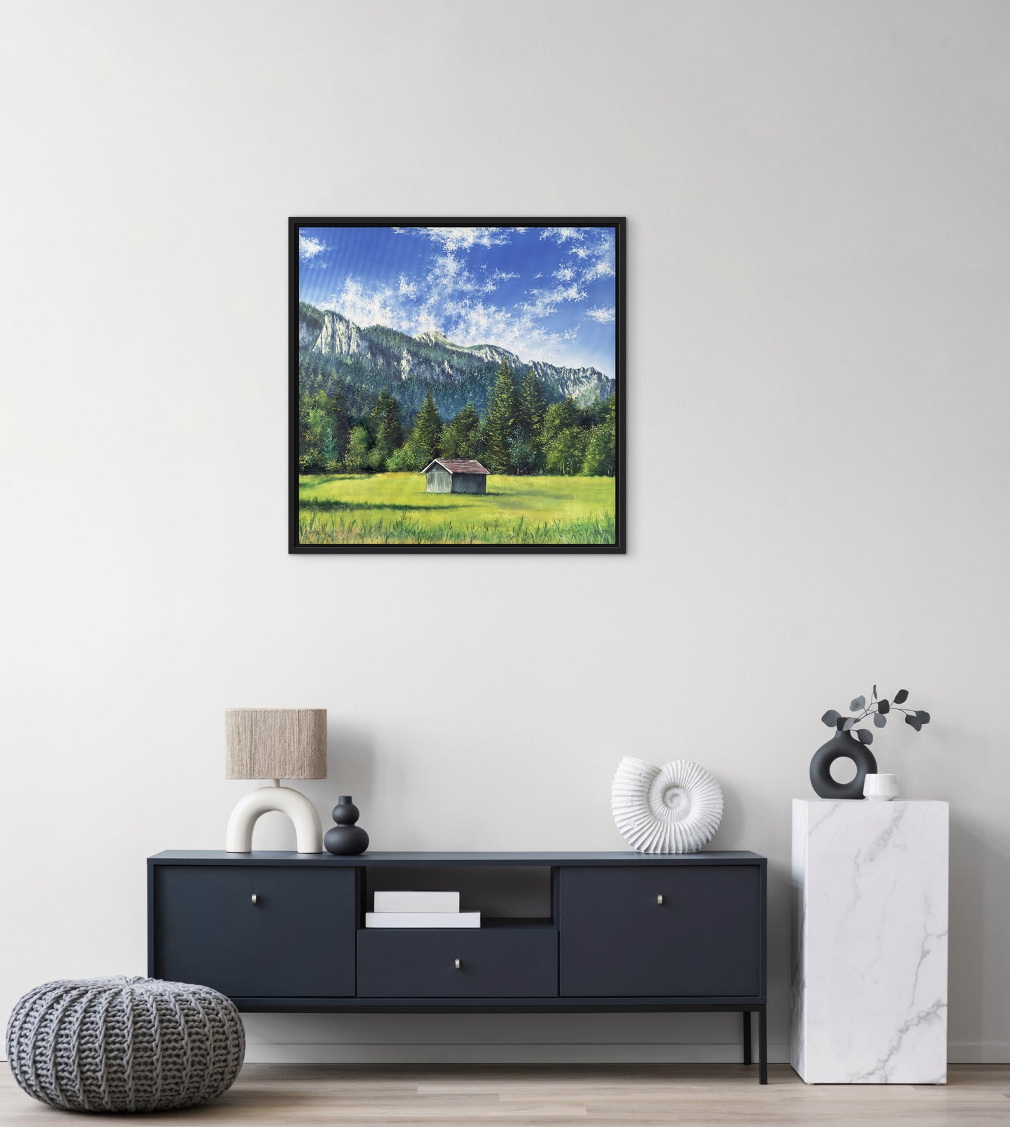 “Cabin in the Mountains” oil painting