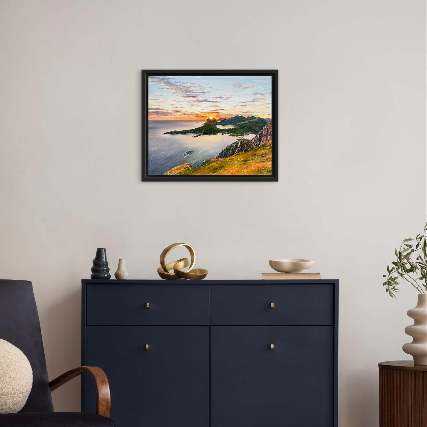 "Sunset in Lofoten" oil painting