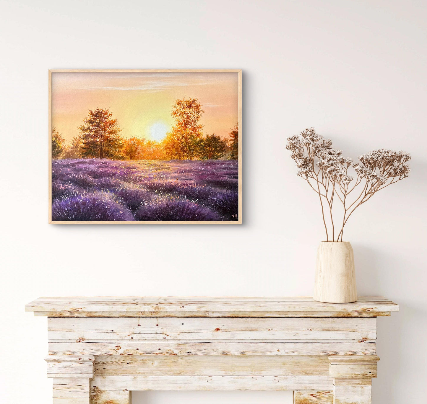"Lüneburger Heide Wiese" oil painting