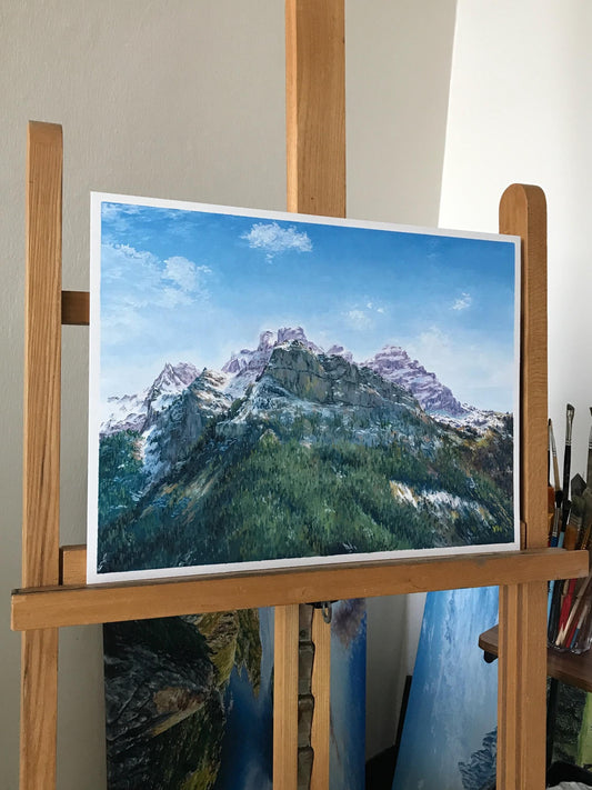 "Swiss Mountains Landscape" oil painting