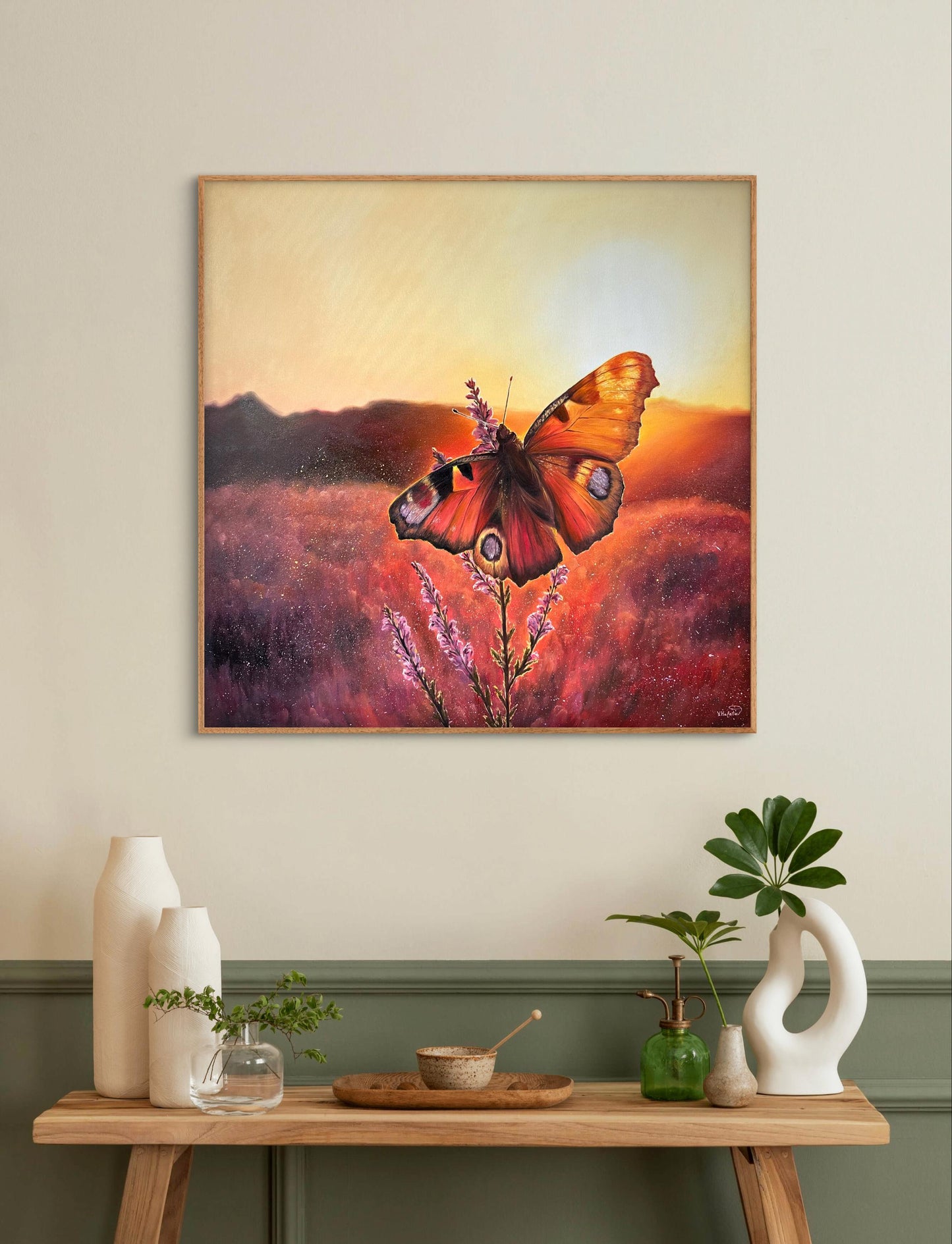 "Butterfly in Lüneburger Heide" oil painting