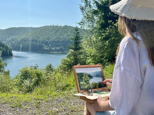"Schönbrunn Lake" oil painting