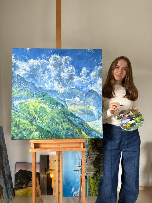 “Höllental, Alpen“ oil painting