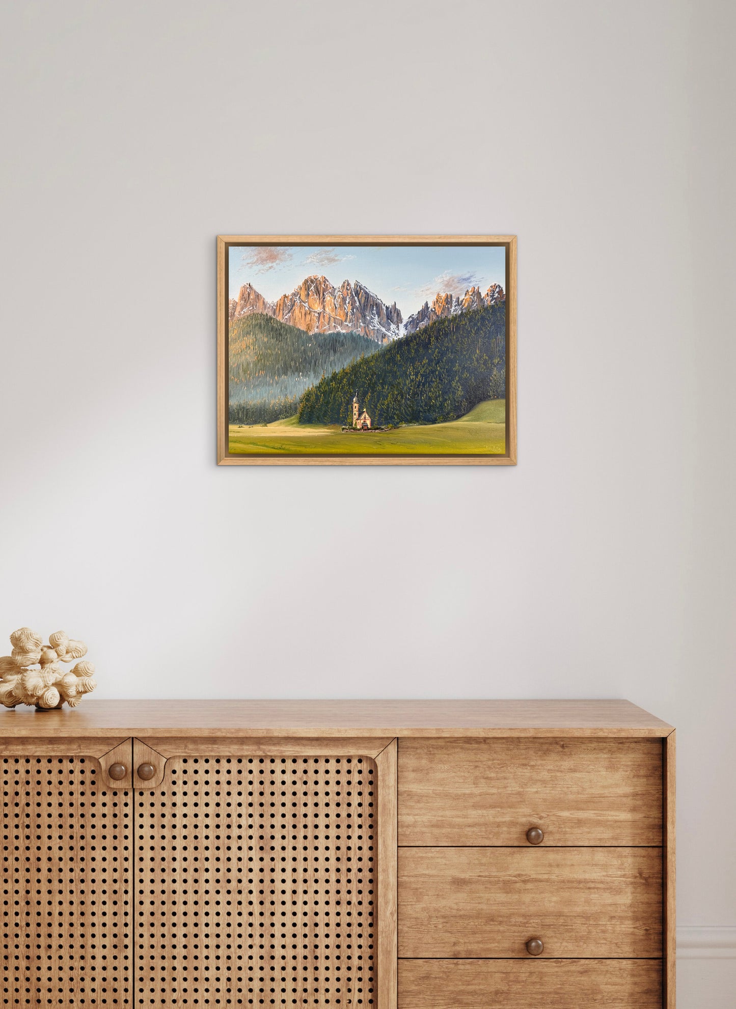 “Church of St. John in the Dolomites, Italy” oil painting