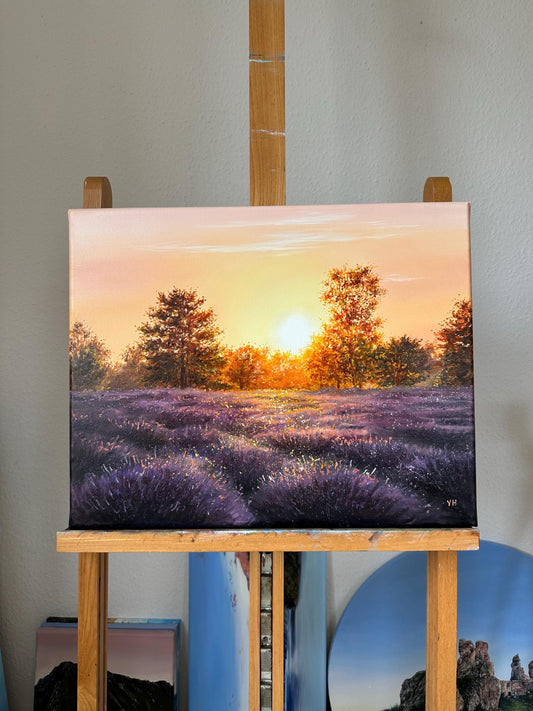 "Lüneburger Heide Wiese" oil painting