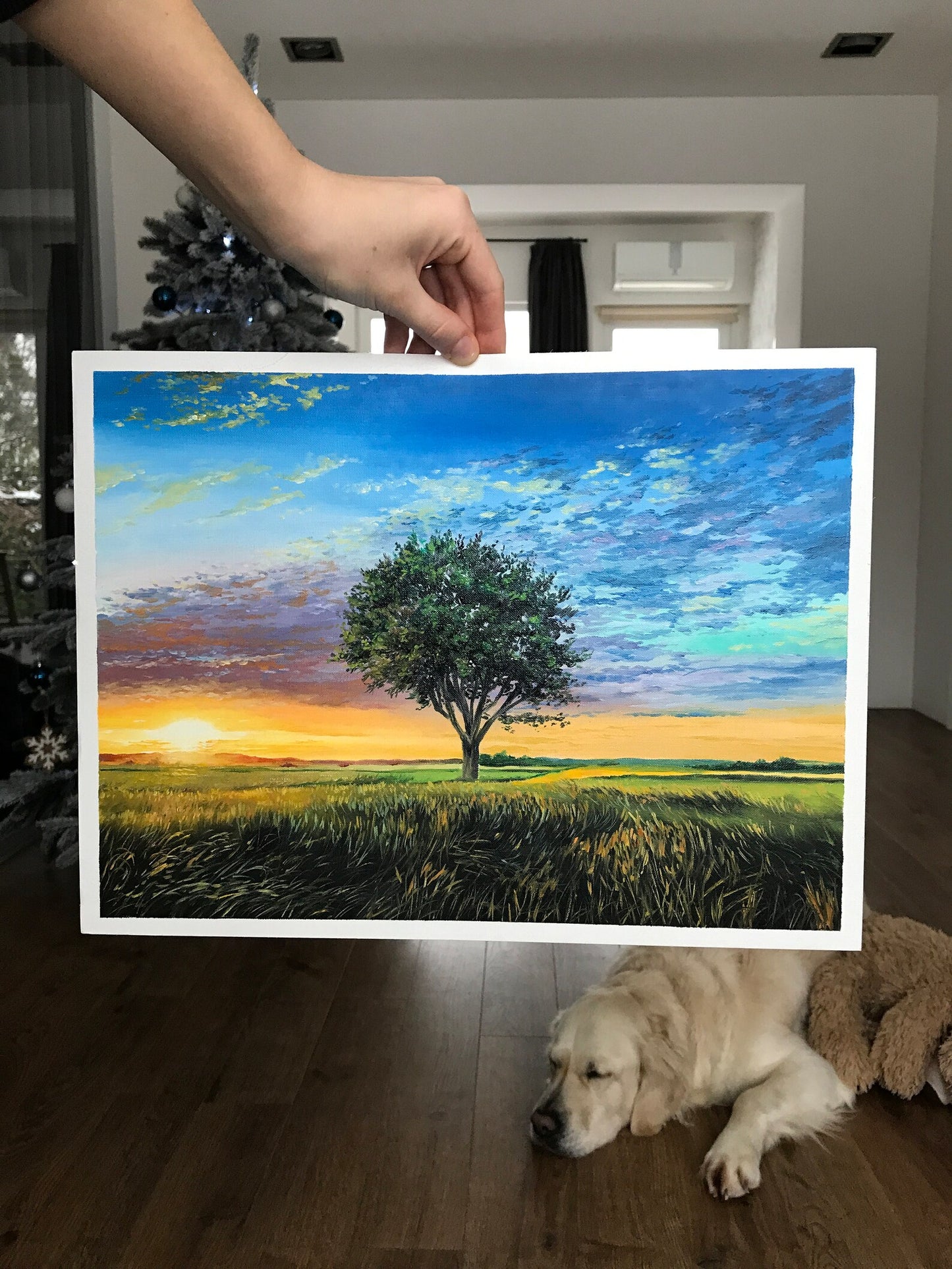 "Tree at sunset"