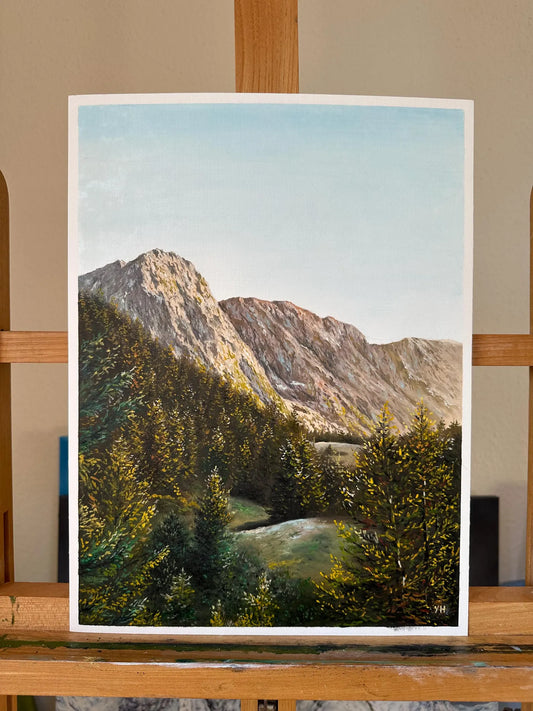 "Lac Fourchu in France" oil painting