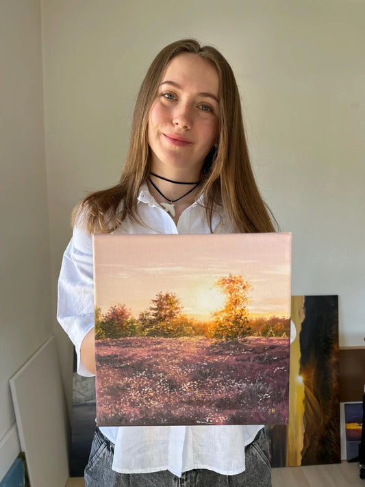 "Lüneburger Heide field" oil painting