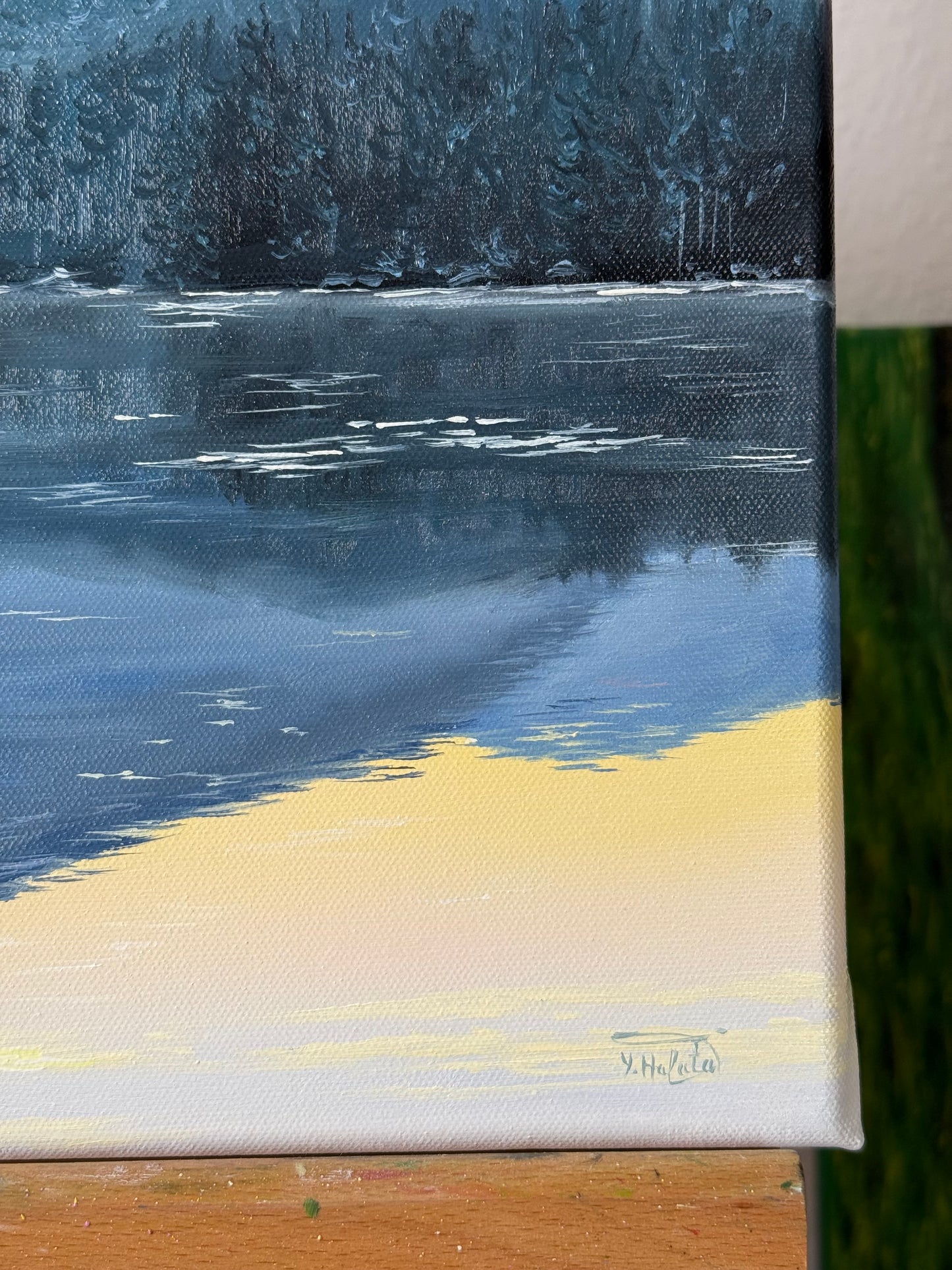 “Morning at Hintersee” oil painting
