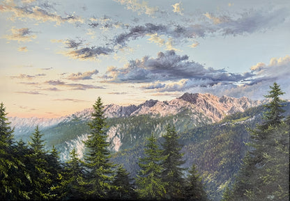 “First Light over the German Alps”oil painting