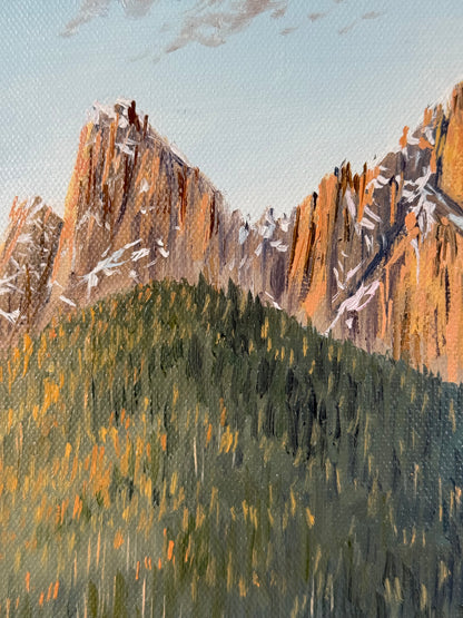 “Church of St. John in the Dolomites, Italy” oil painting