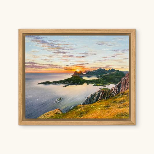 "Sunset in Lofoten" oil painting
