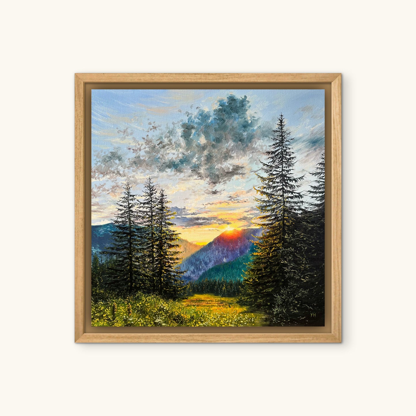 "Sunset in Tatra National Park" oil painting