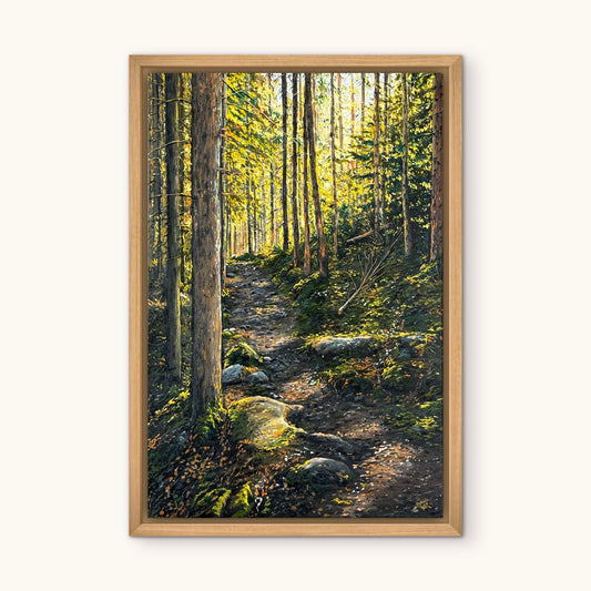 “Sunlit Forest” oil painting