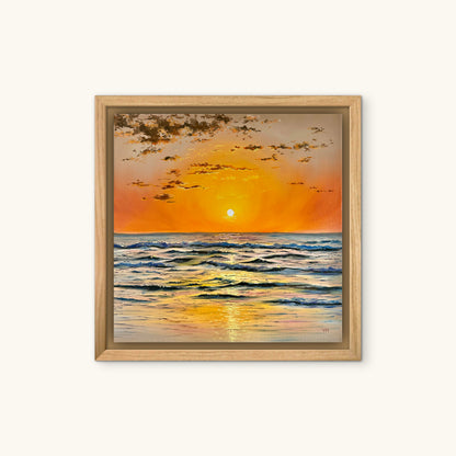 "Sunset over Praia da Adraga" oil painting