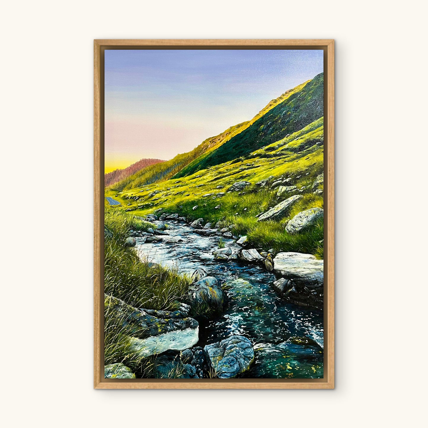 "River in Transfagarasan Mountains" oil painting