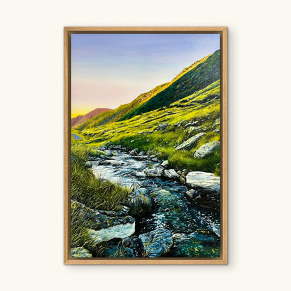"River in Transfagarasan Mountains" oil painting