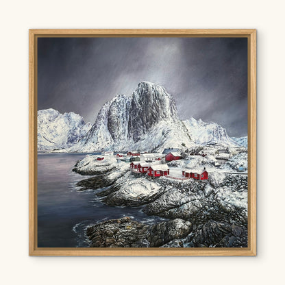 "Snowy Lofoten" oil painting