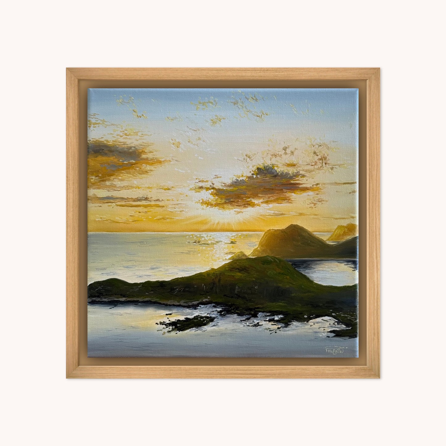 “Sunset over the Lofoten Islands” oil painting