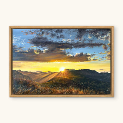 "Swiss Alps at sunset" oil painting