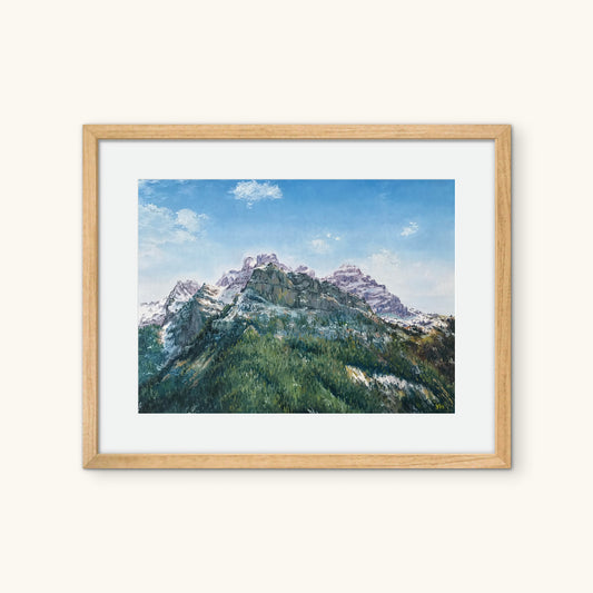 "Swiss Mountains Landscape" oil painting