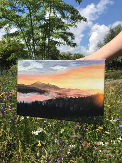 "Sunrise over the mountains"