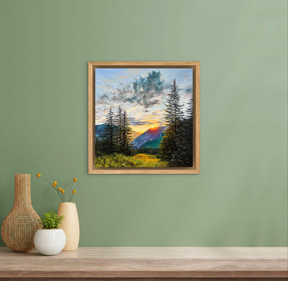 "Sunset in Tatra National Park" oil painting