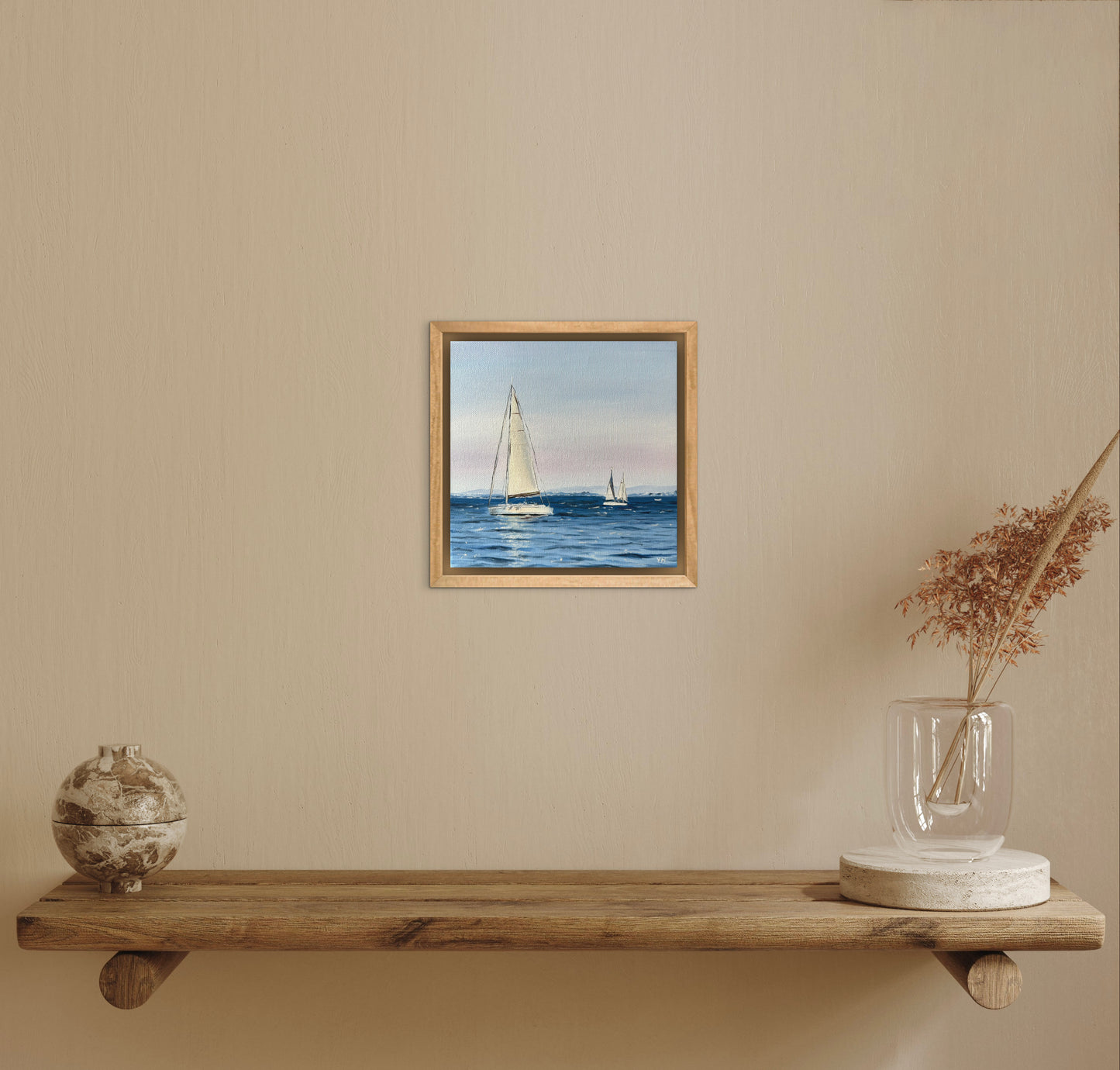 "Lisbon Sailboats" oil painting