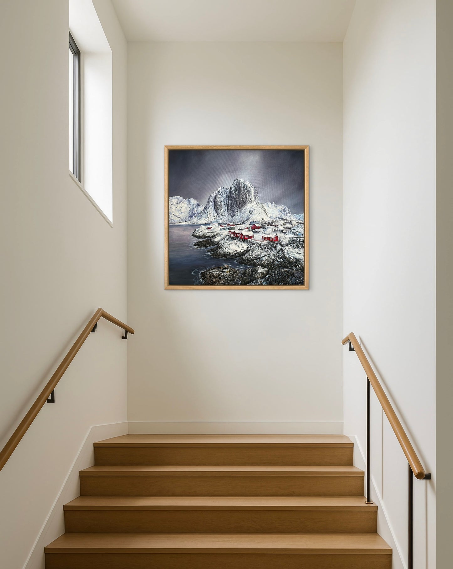 "Snowy Lofoten" oil painting