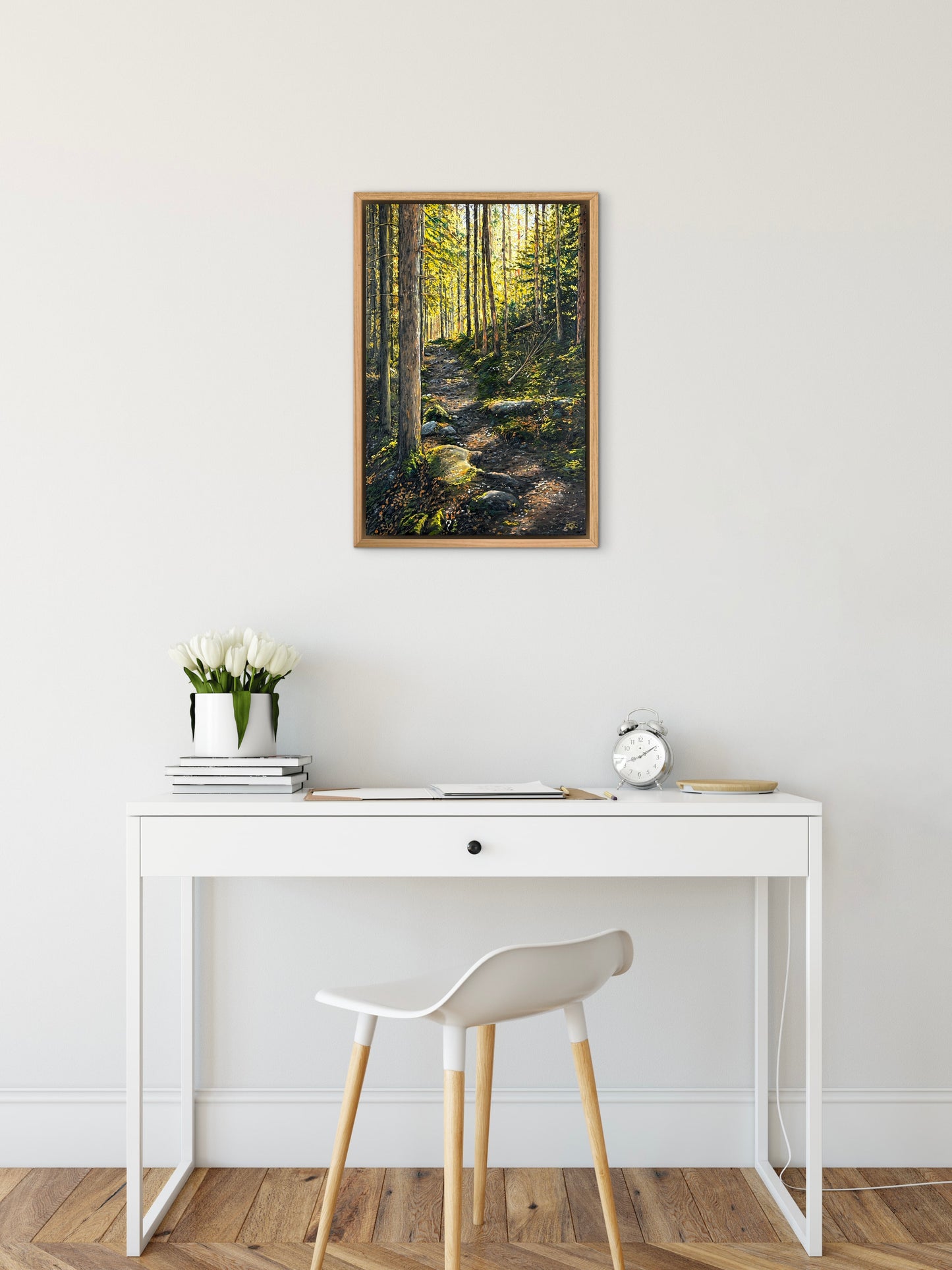 “Sunlit Forest” oil painting