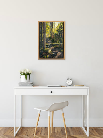 “Sunlit Forest” oil painting