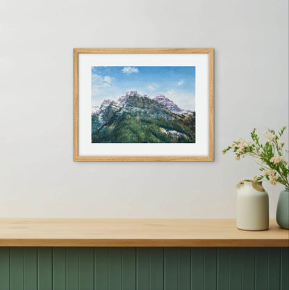 "Swiss Mountains Landscape" oil painting