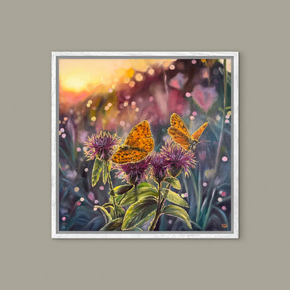 “Among the Blooms” oil painting