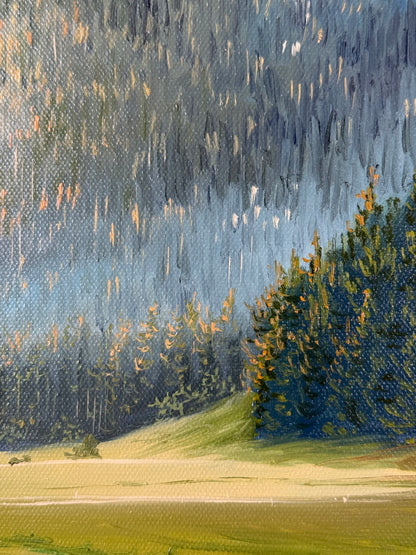 “Church of St. John in the Dolomites, Italy” oil painting
