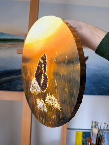 “Sunlit Bloom and Butterfly”