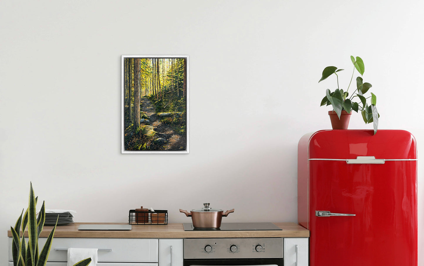 “Sunlit Forest” oil painting