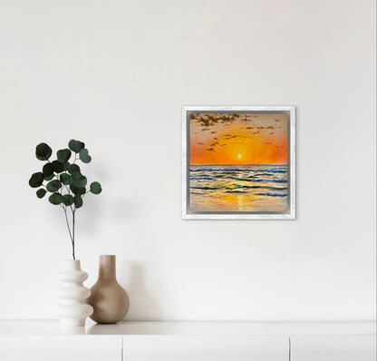 "Sunset over Praia da Adraga" oil painting