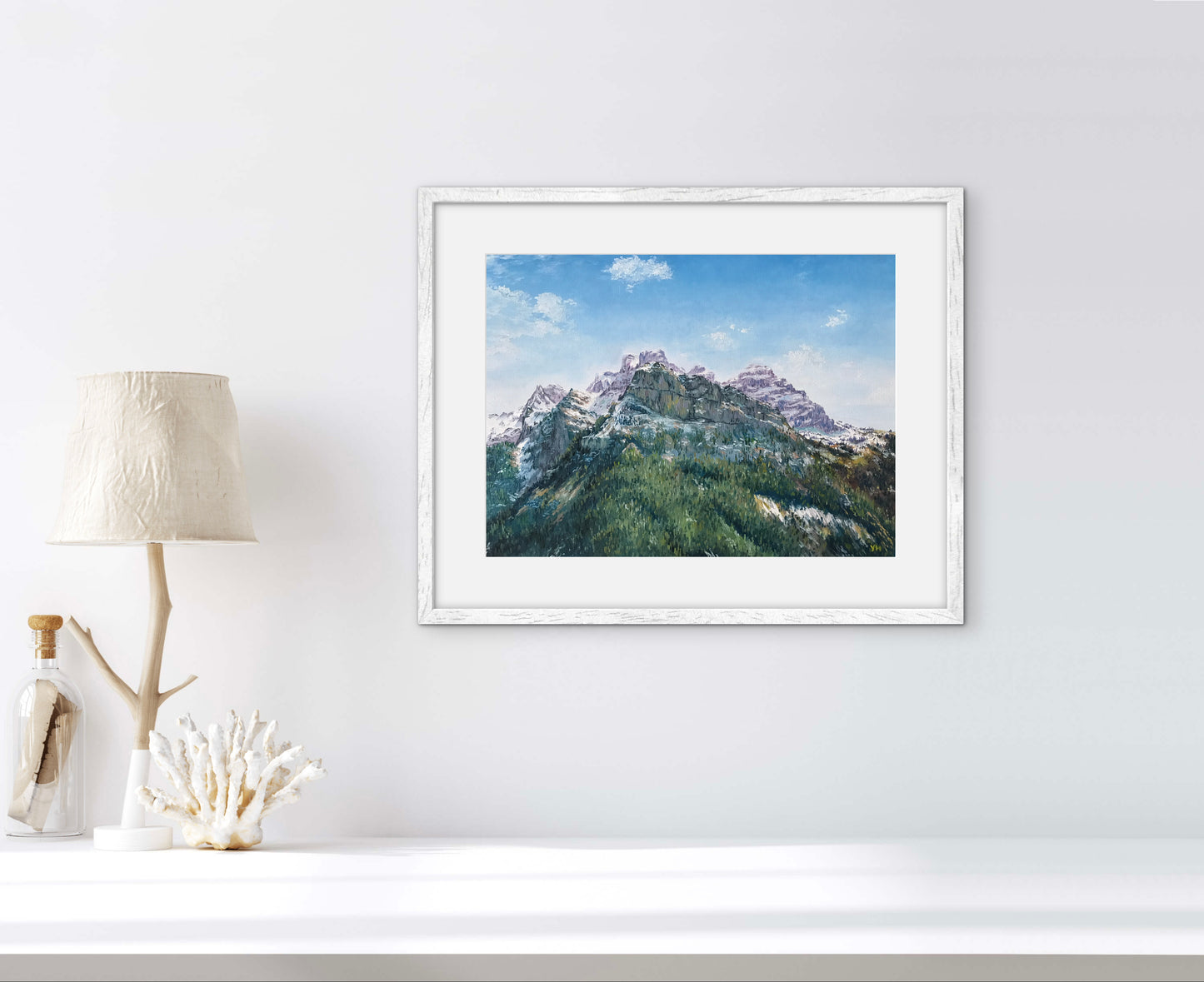 "Swiss Mountains Landscape" oil painting