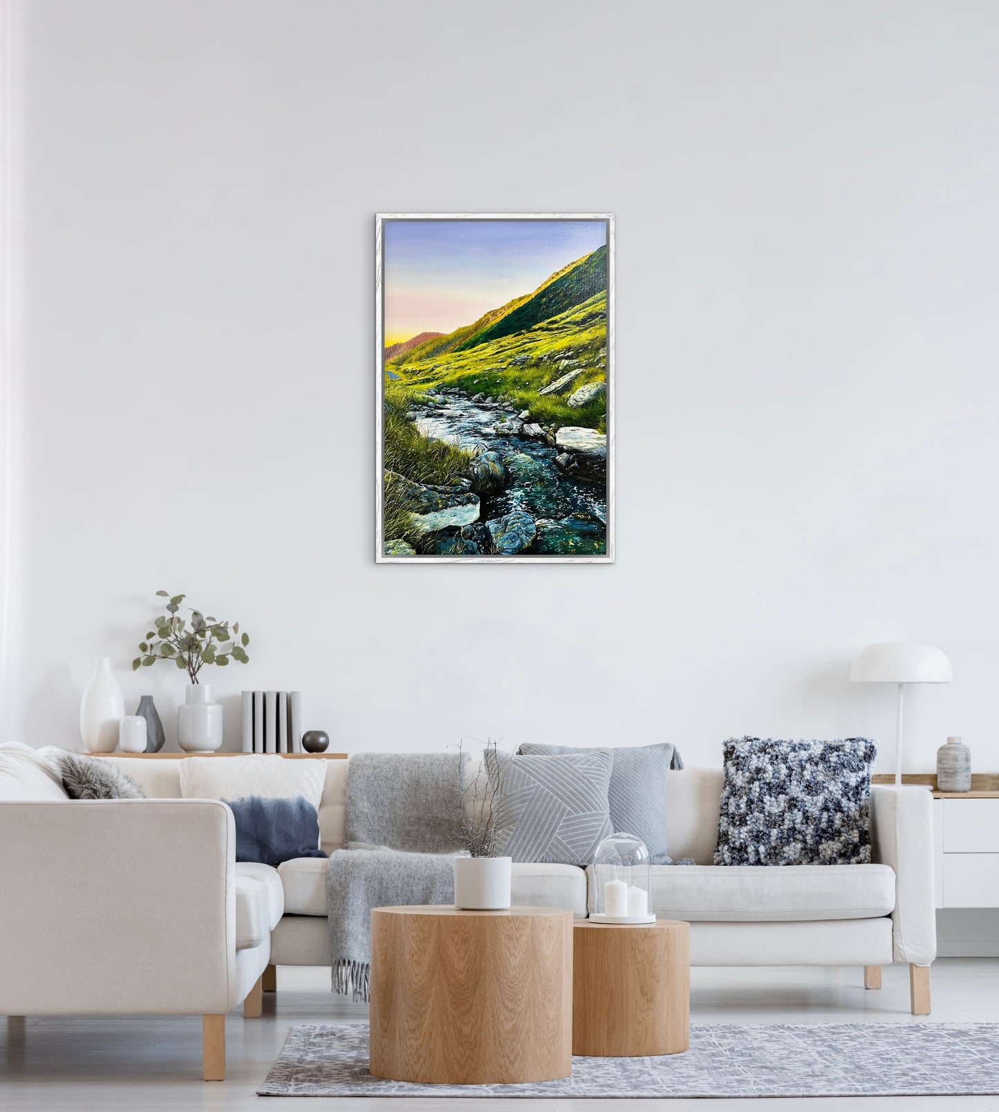 "River in Transfagarasan Mountains" oil painting