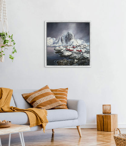 "Snowy Lofoten" oil painting
