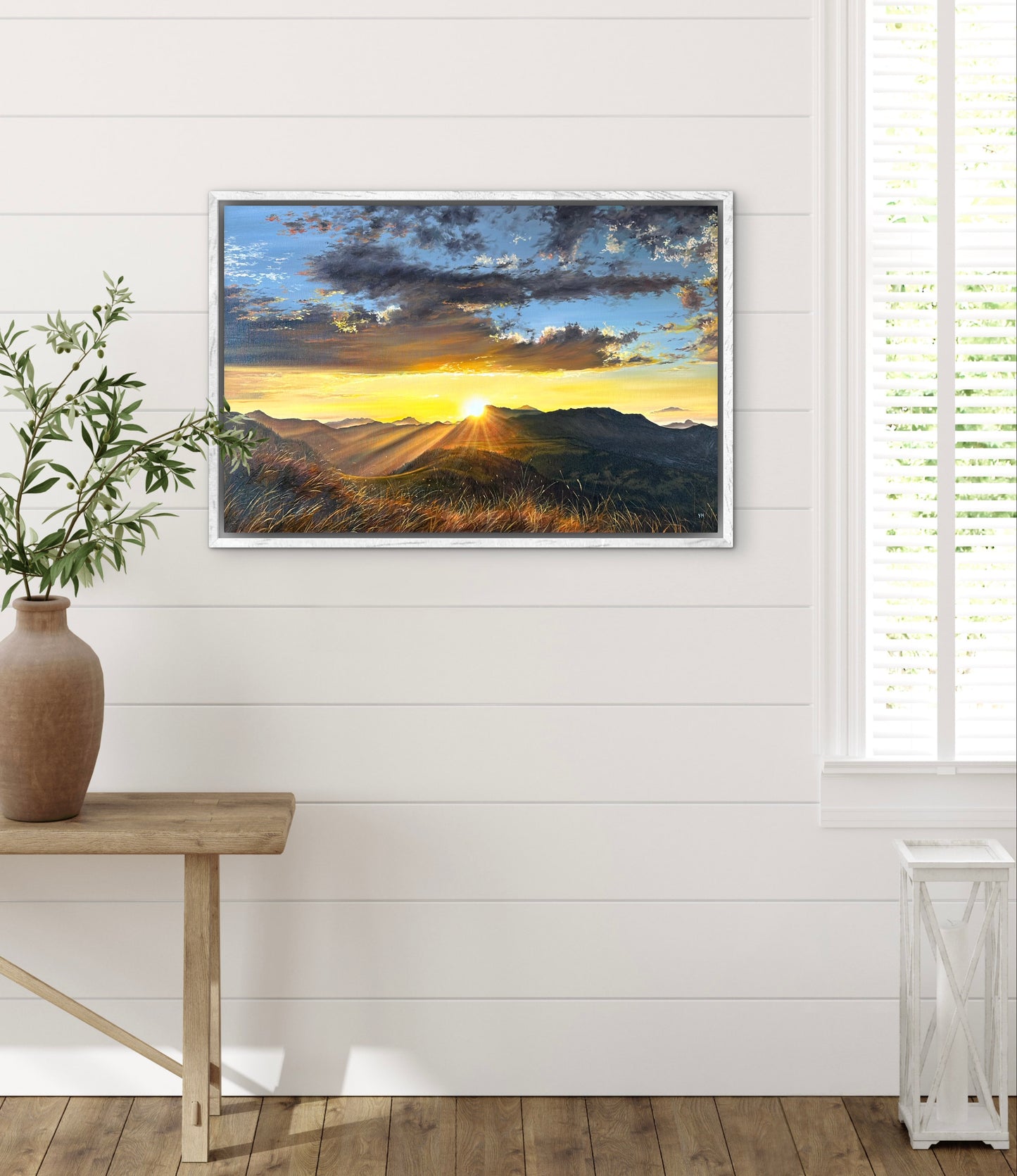 "Swiss Alps at sunset" oil painting