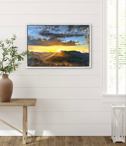 "Swiss Alps at sunset" oil painting