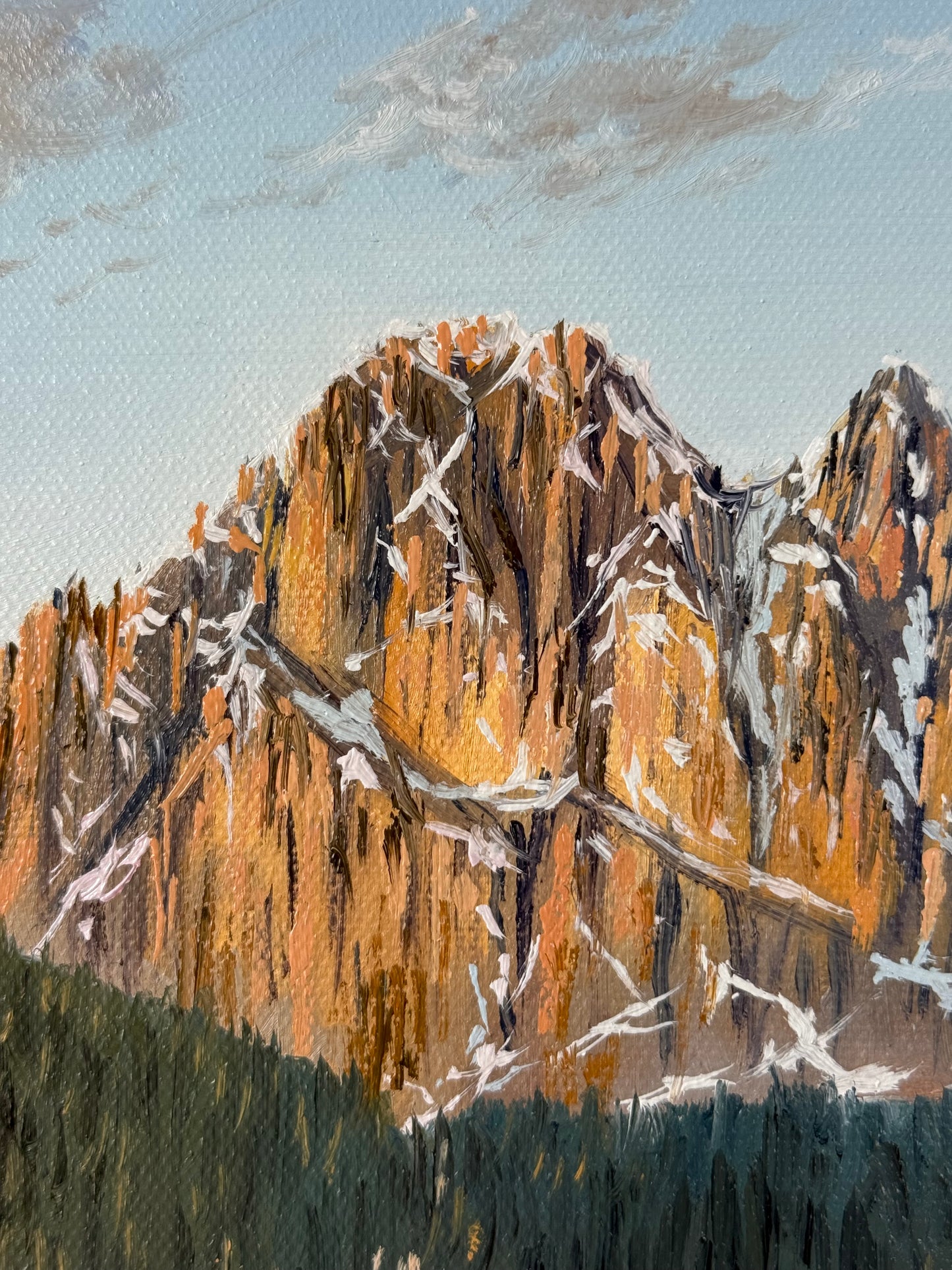 “Church of St. John in the Dolomites, Italy” oil painting