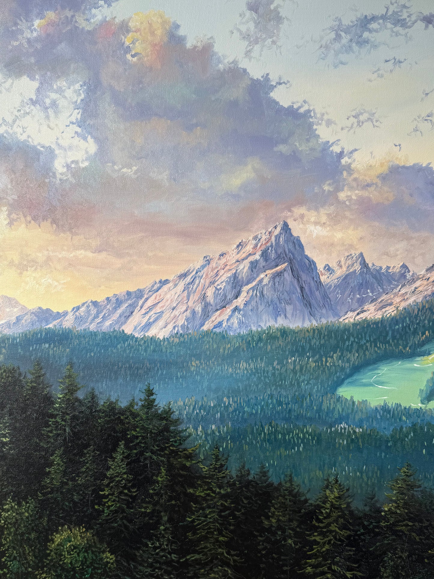 "Sonnenaufgang über dem Watzmann" Ölgemälde