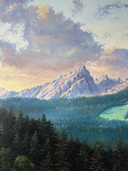 "Sonnenaufgang über dem Watzmann" Ölgemälde