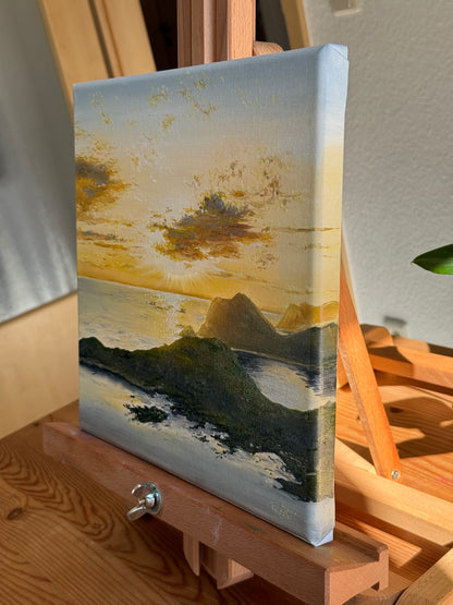 “Sunset over the Lofoten Islands” oil painting
